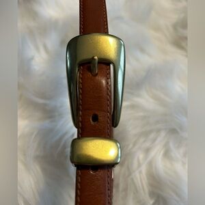 Women’s Fossil Brown Genuine Leather belt with Brass buckle Size L (38”)